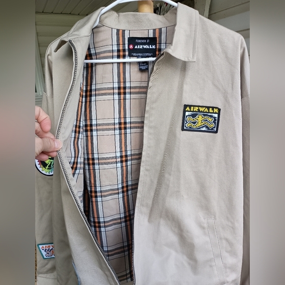 Airwalk Tan Women's Oversized Jacket with Colorful Patches_Med - Picture 9 of 10